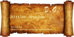 Dittler Orsolya névjegykártya
